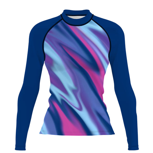 Amorphous Blur - Surf Rash Guard UPF50+ de Manga Larga para Mujer