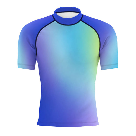 Fade Lagoon - Surf Rash Guard UPF50+ de Manga Corta para Hombre