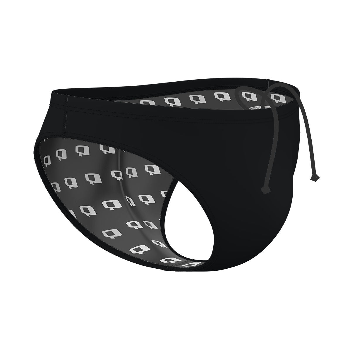 Solid Black - Solid Waterpolo Brief Swimsuit