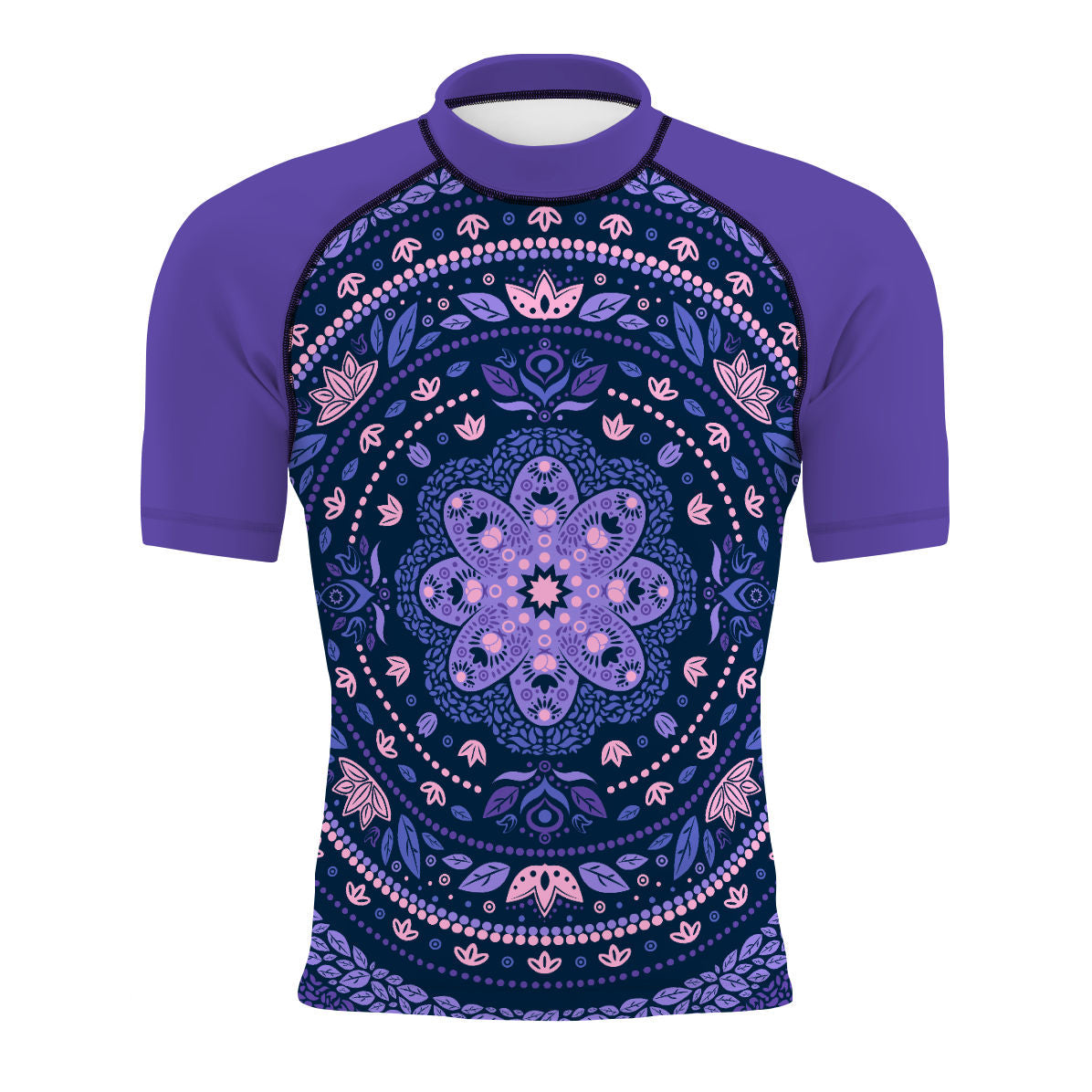 Delicated Mandala - Surf Rash Guard UPF50+ de Manga Corta para Hombre