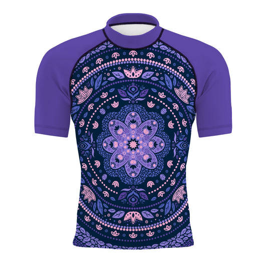 Delicated Mandala - Surf Rash Guard UPF50+ de Manga Corta para Hombre