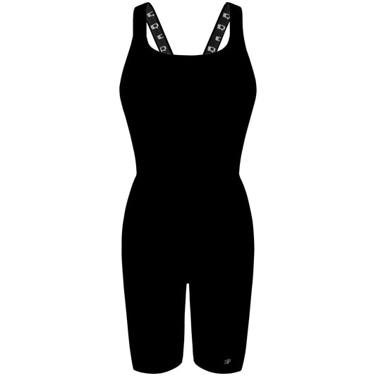 Solid Black - Solid Classic Strap Long Knee Women Jammer