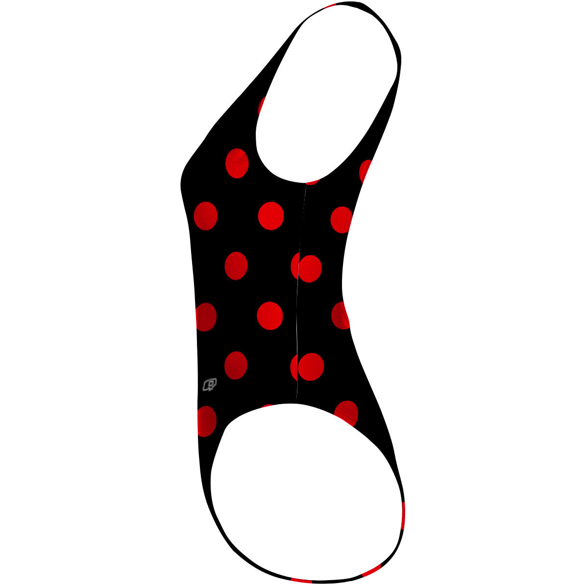 Red-Black Polka Dots - High Hip One Piece Swimsuit
