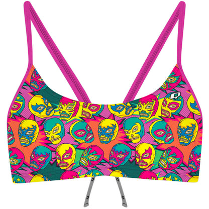 Comic Wrestling Mask - Bandeau Bikini Top