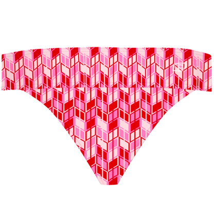 Red Ikat - Bikini Bottom Demi Cheeky