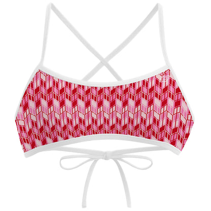 Red Ikat - Bikini Top Ciara Tieback