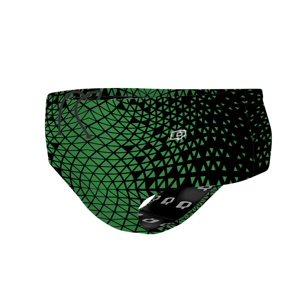 Black/ Green Geometry - Classic Brief Swimsuit