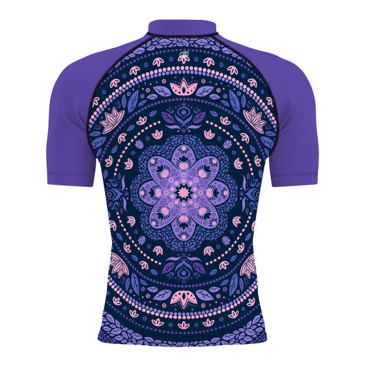 Delicated Mandala - Surf Rash Guard UPF50+ de Manga Corta para Hombre