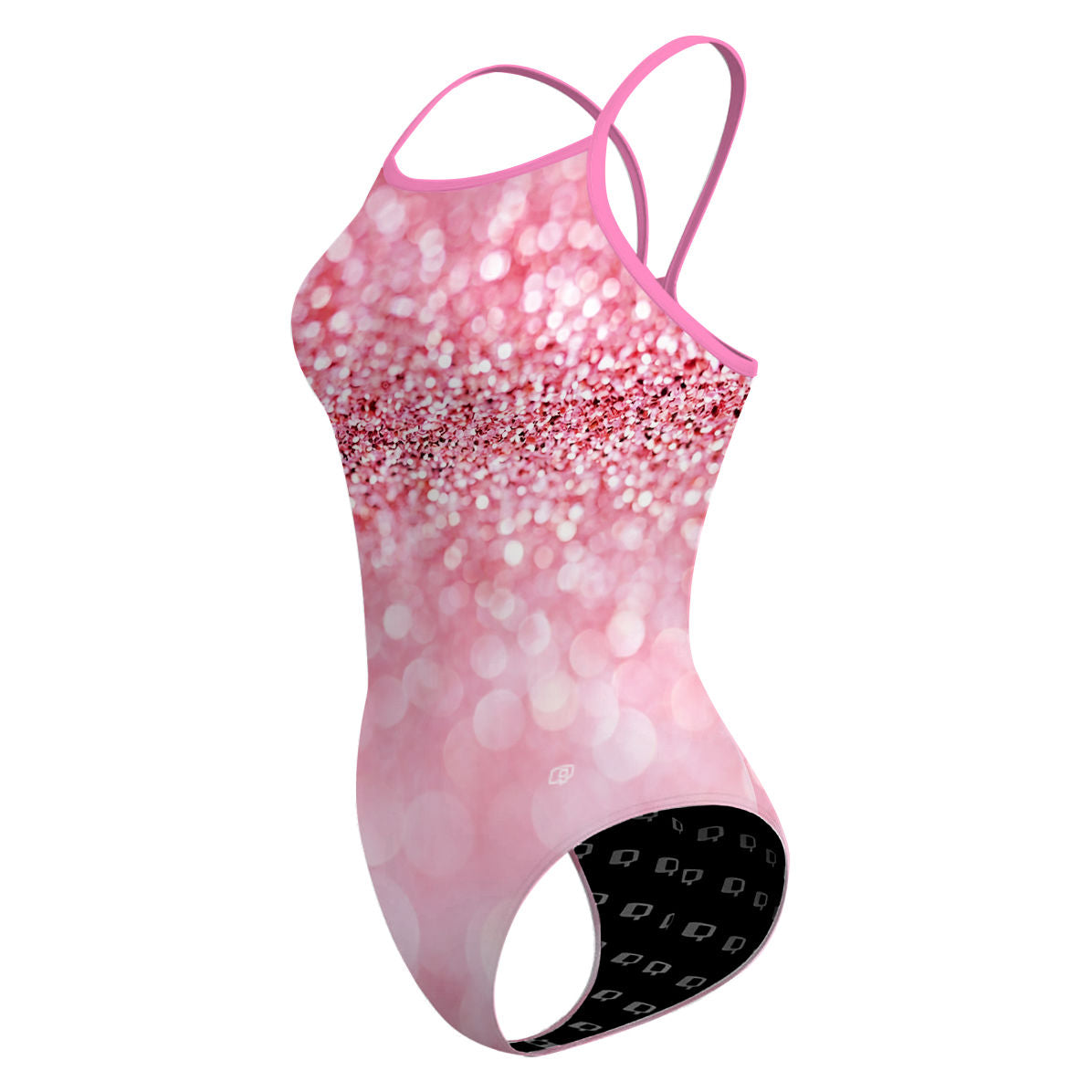 Rosé Glitter - Skinny Strap Swimsuit