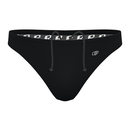 Solid Black - Solid Waterpolo Brief Swimsuit