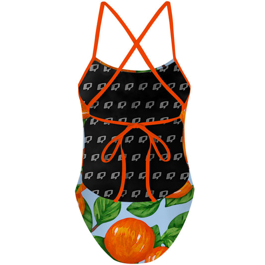 Swimming With Oranges - Traje de Baño Tieback de Una pieza