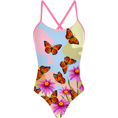 Monarch Butterfly - Traje de Baño Tieback de Una pieza