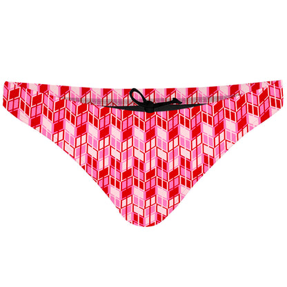 Red Ikat - Bikini Bottom Tieback