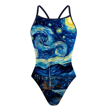 Noche estrellada - Skinny Strap Swimsuit