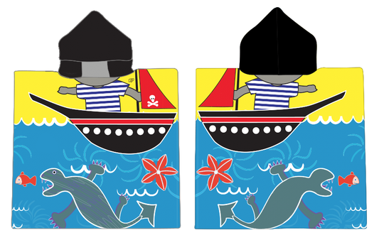 Pirata - Kids Poncho Beach and Pool Towel