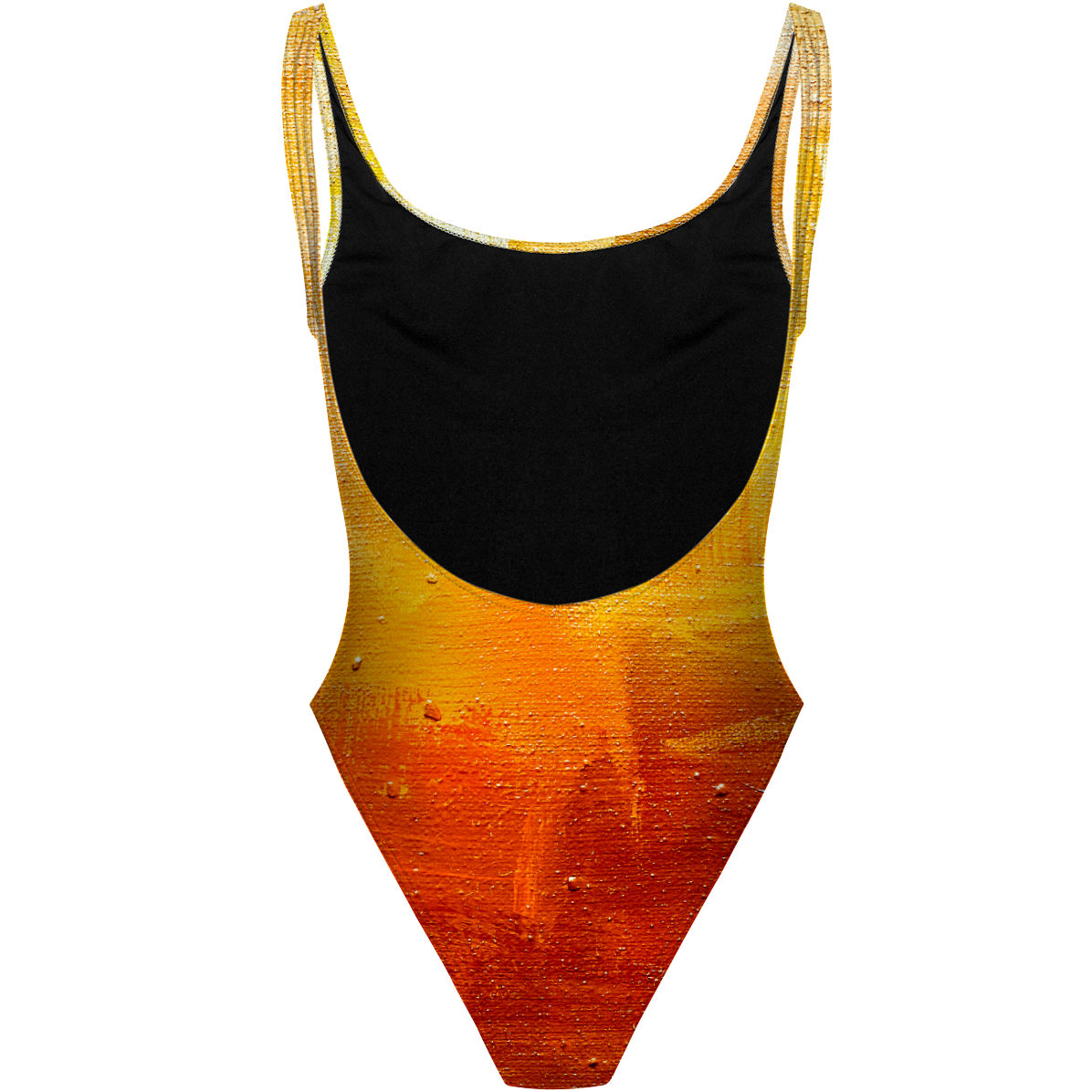 Yellow Brush Strokes - High Hip One Piece Swimsuit