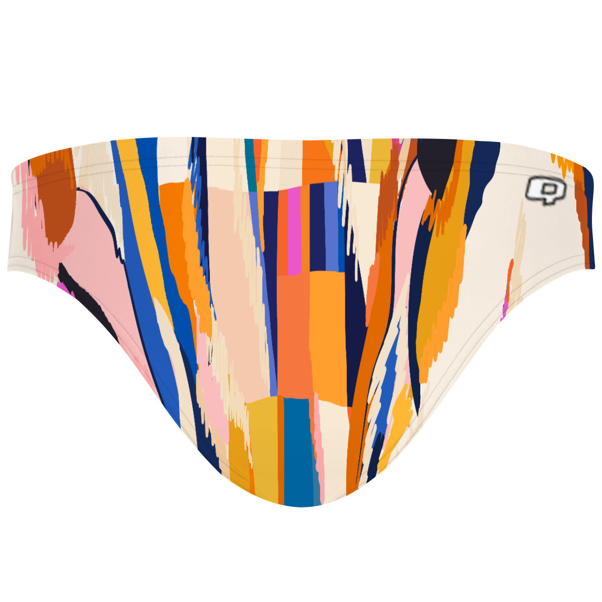 Sunset Orange Squares - Bandeau Bikini Bottom