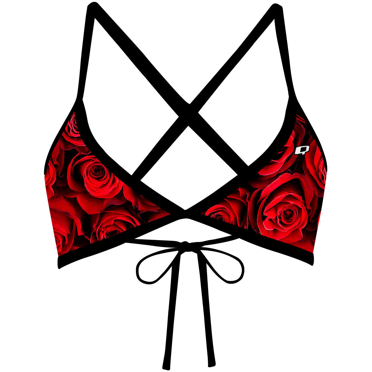Red Roses - Tieback Bikini Top