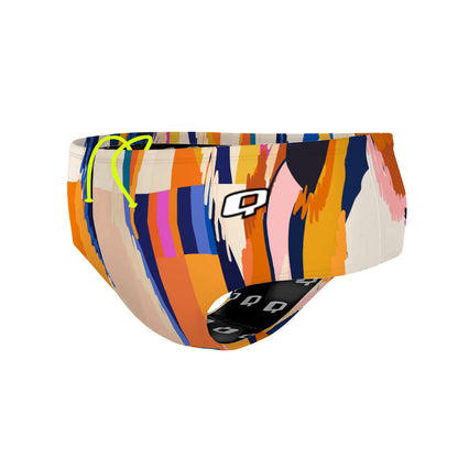 Sunset Orange Squares - Classic Brief Swimsuit