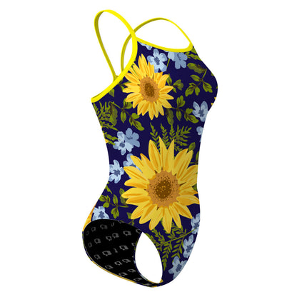 Blue Sunflower - Skinny Strap Swimsuit