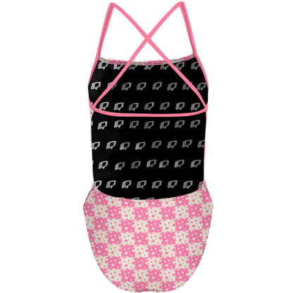 Pink Plaid Stars - "X" Back Swimsuit
