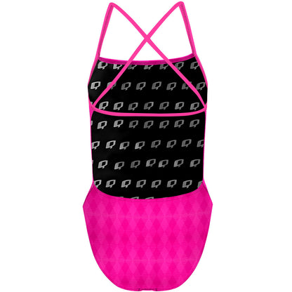 Hot Pink Plaid - "X" Back Swimsuit