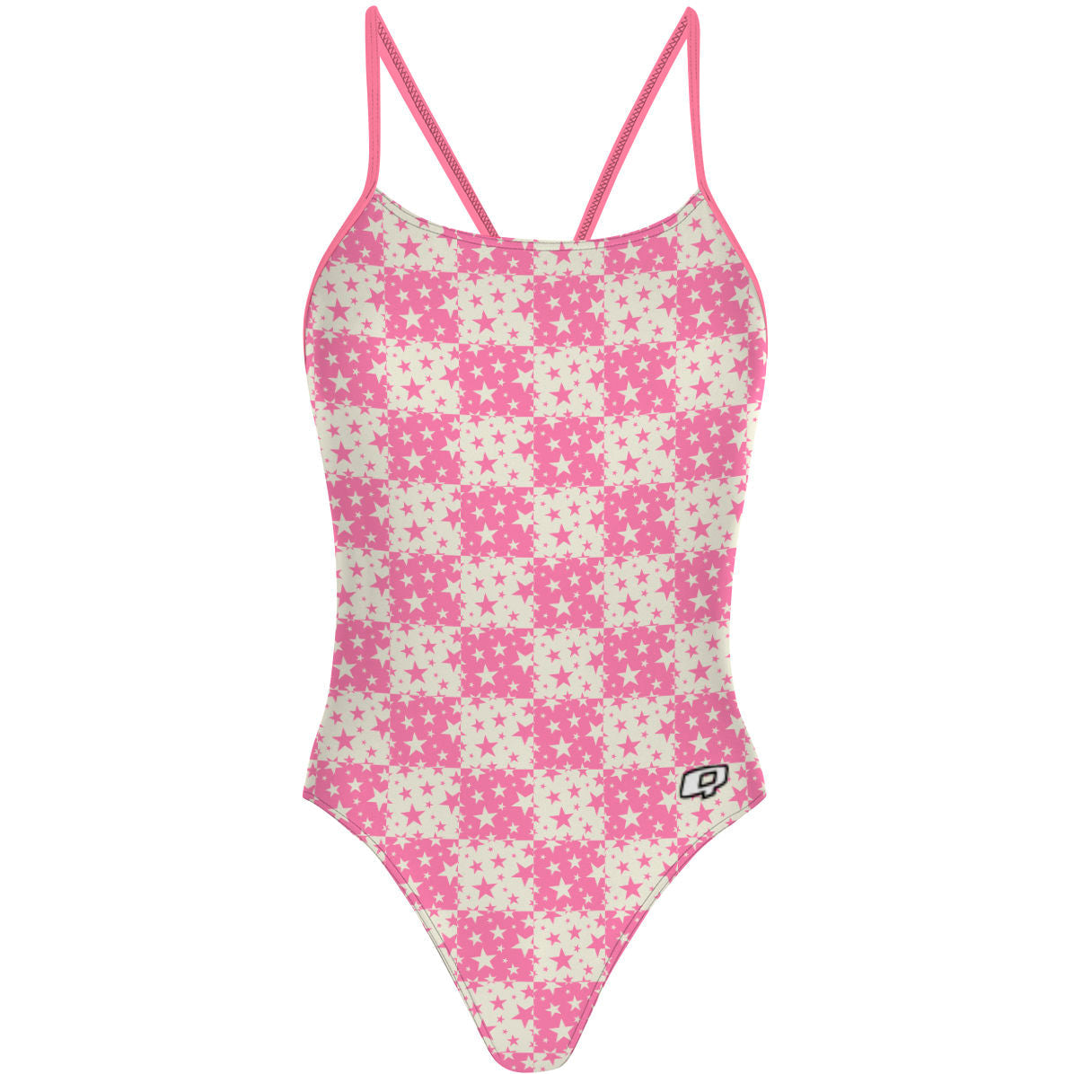 Pink Plaid Stars - "Y" Back Swimsuit