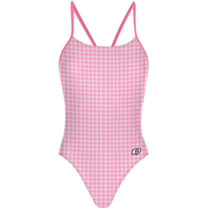 Pink Plaid - "Y" Back Swimsuit
