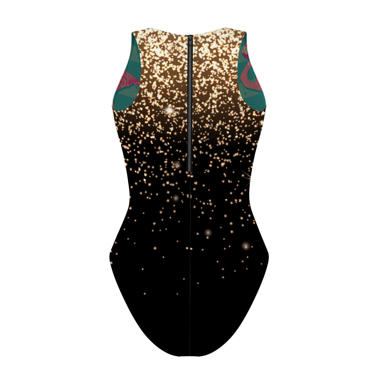 All that Glitters/Flock of Flamingos Women Waterpolo Reversible Swimsuit Classic Cut