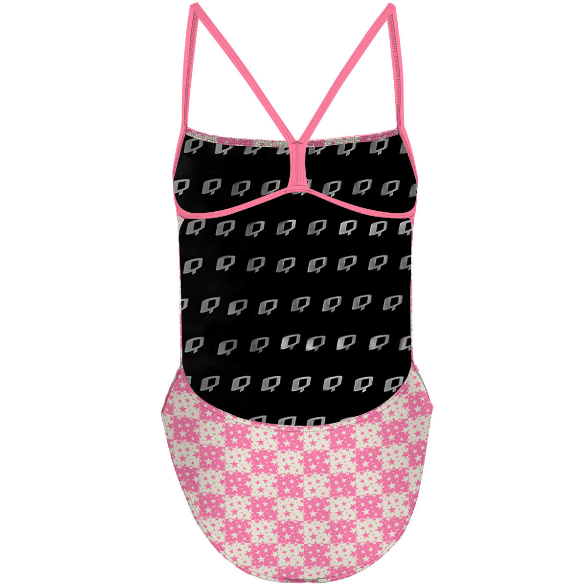 Pink Plaid Stars - "Y" Back Swimsuit