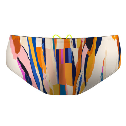 Sunset Orange Squares - Classic Brief Swimsuit