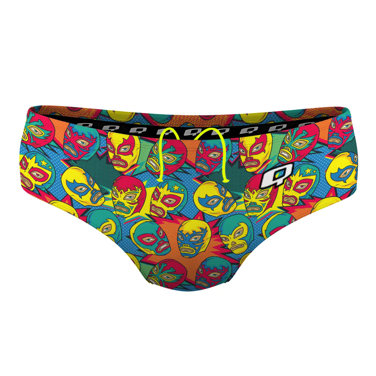 Comic Wrestling Masks - Classic Brief Swimsuit