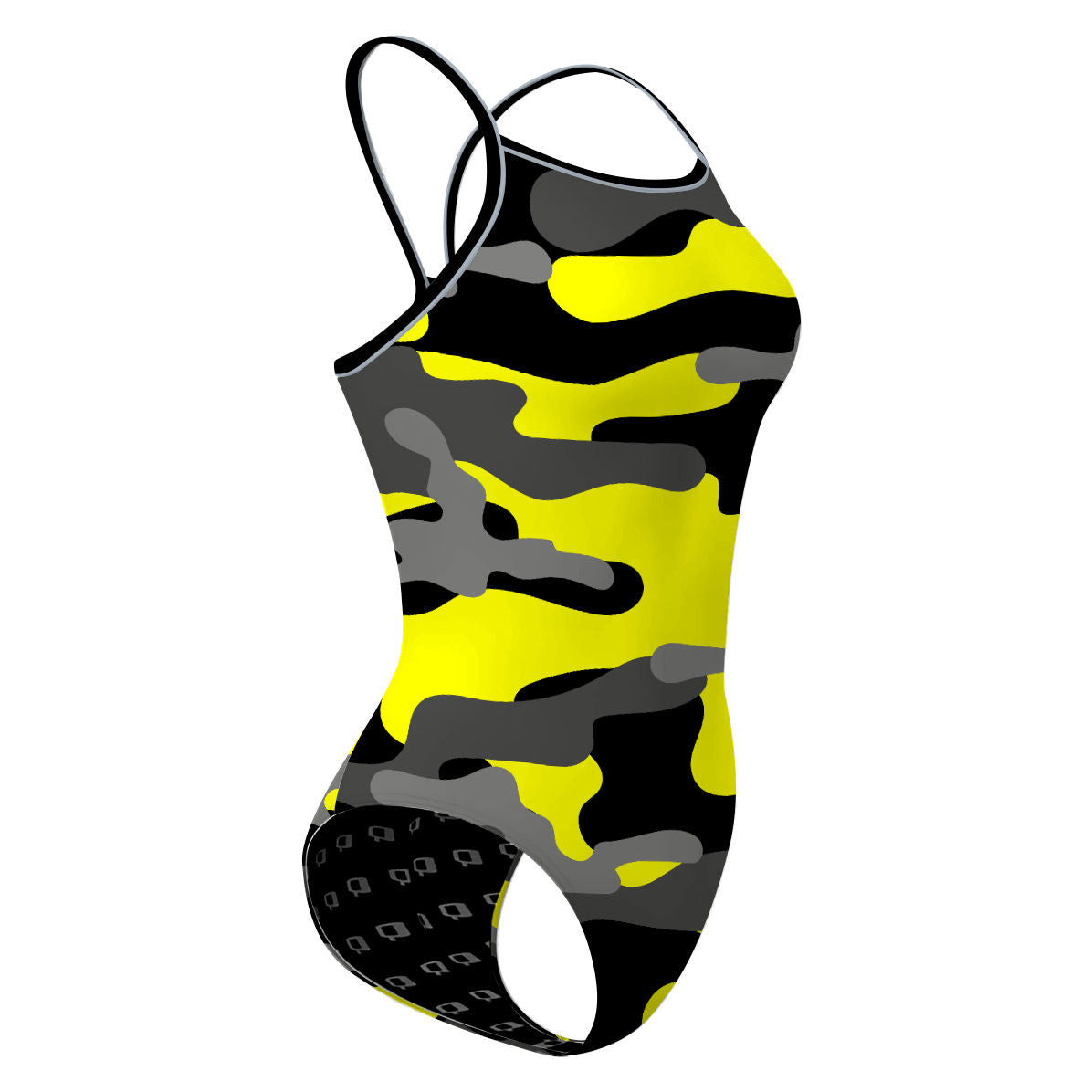 Yellow Camo - Skinny Strap Swimsuit