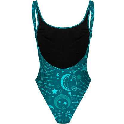 Magic Is All Around You - High Hip One Piece Swimsuit