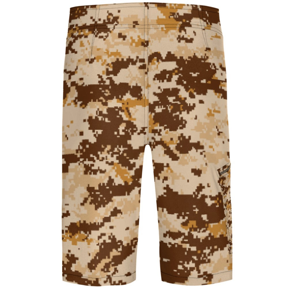 Brown Camouflage Board Shorts