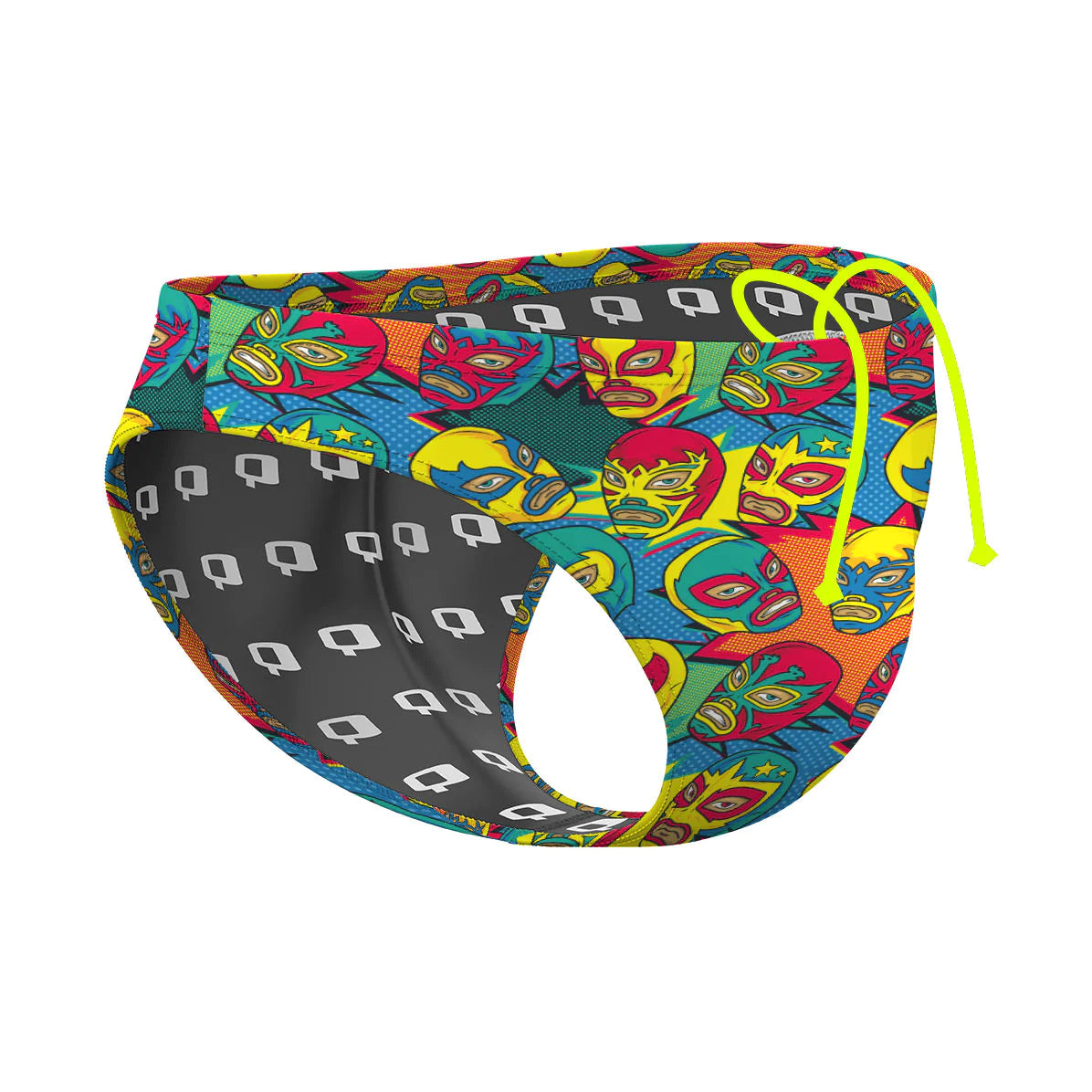 Comic Wrestling Masks - Waterpolo Brief Swimsuit
