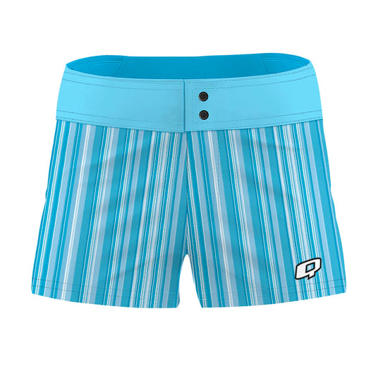 Light Blue Vertical Stripes - Women Board Shorts