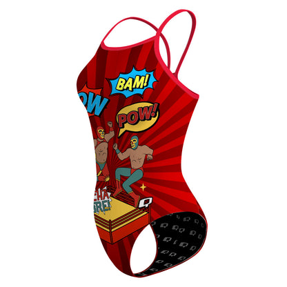Mexican Wrestlers Fight - Skinny Strap Swimsuit