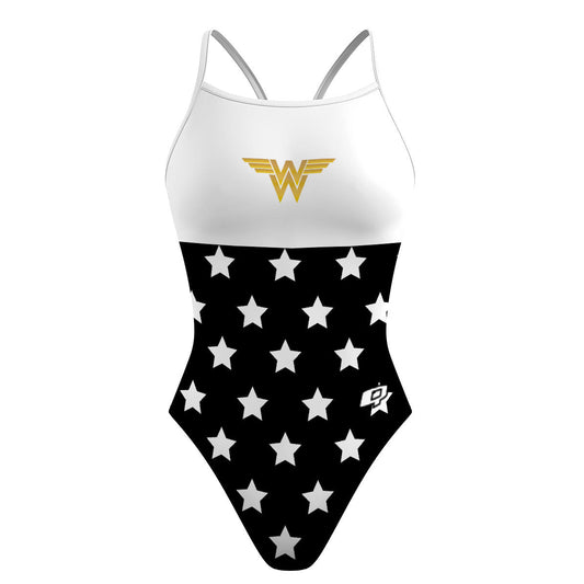 Wonder Black and White - Skinny Strap Swimsuit