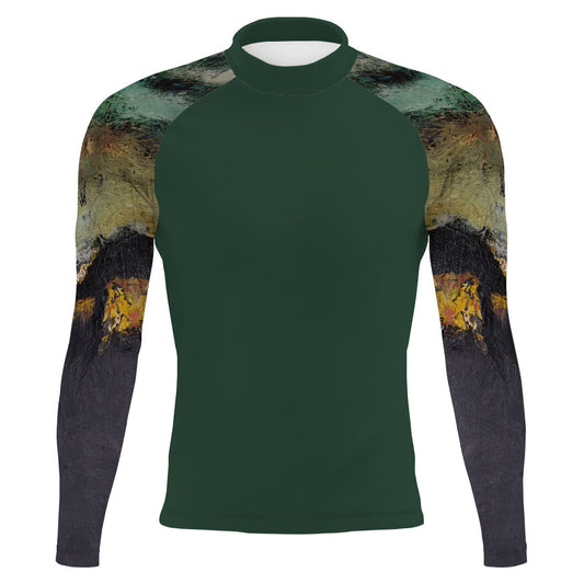 Green Oil On Canvas - Men's Surf UPF50+ Long Sleeve Rash Guard