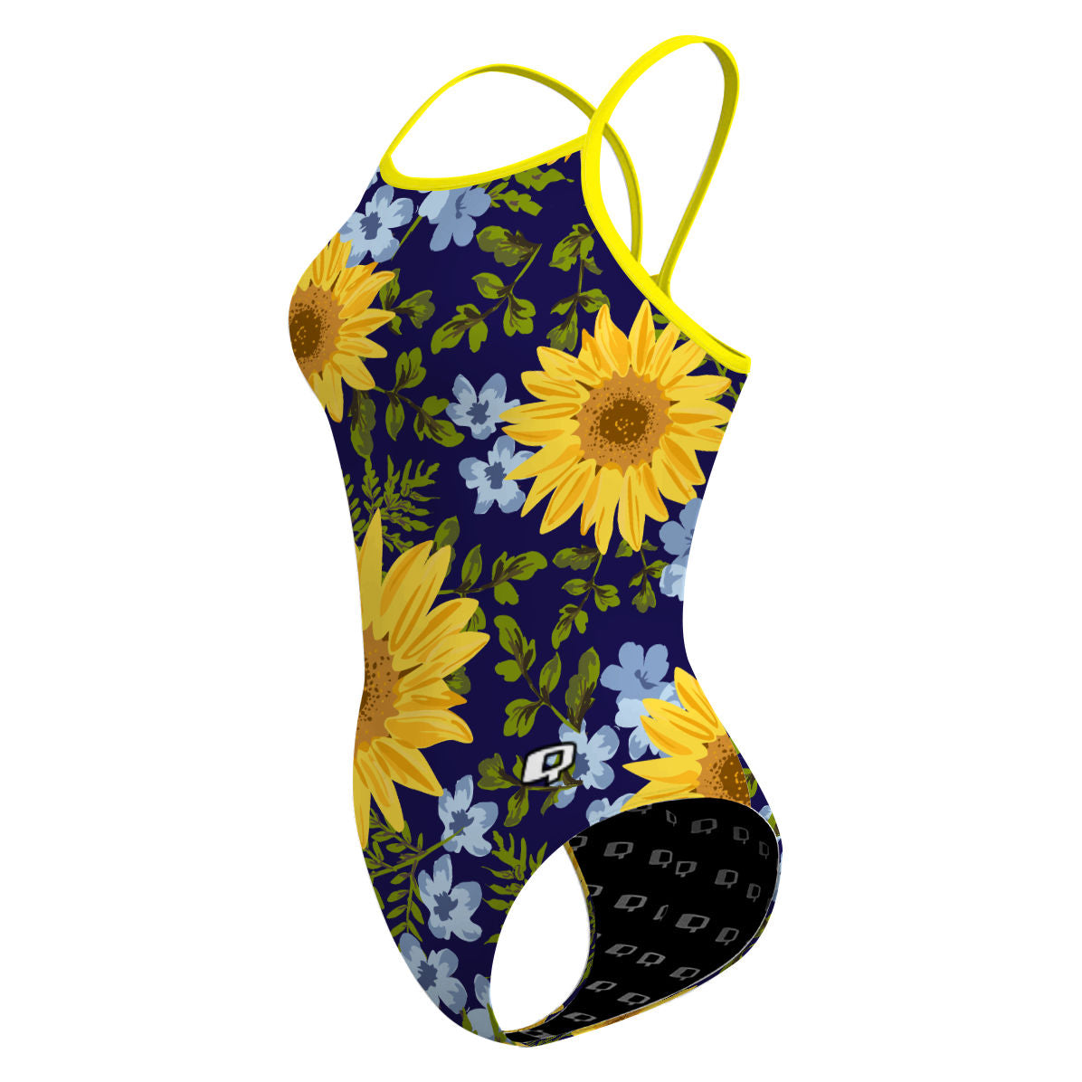Blue Sunflower - Skinny Strap Swimsuit