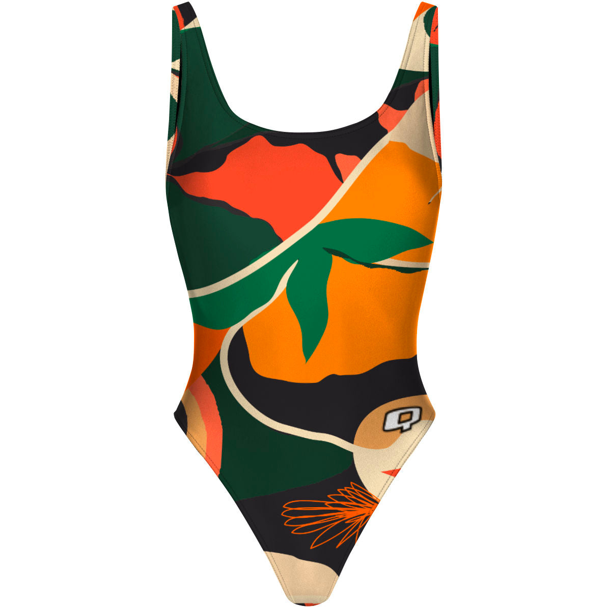 Abstract Nature - High Hip One Piece Swimsuit