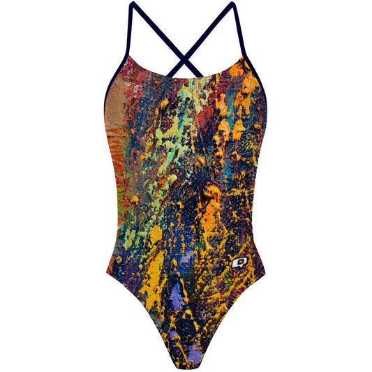 Paint Splatter - "X" Back Swimsuit