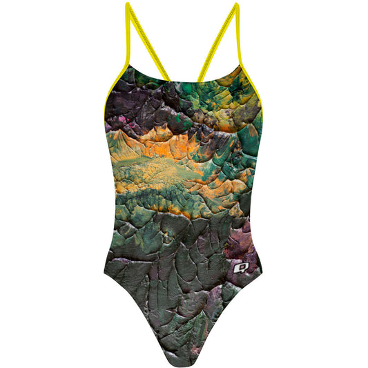 Green Splatter - "Y" Back Swimsuit