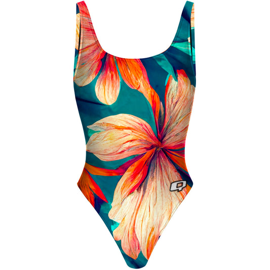 Wild Flowers - High Hip One Piece Swimsuit