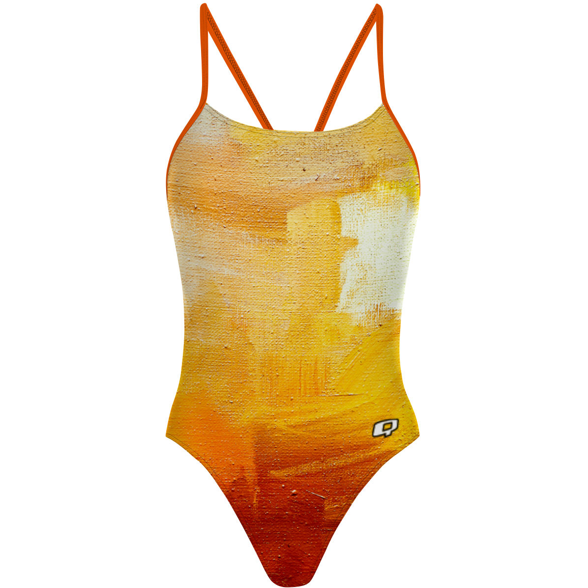 Yellow Brush Strokes - "Y" Back Swimsuit