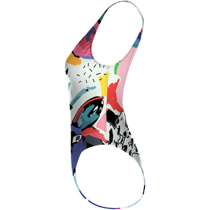 Floral Splash - High Hip One Piece Swimsuit