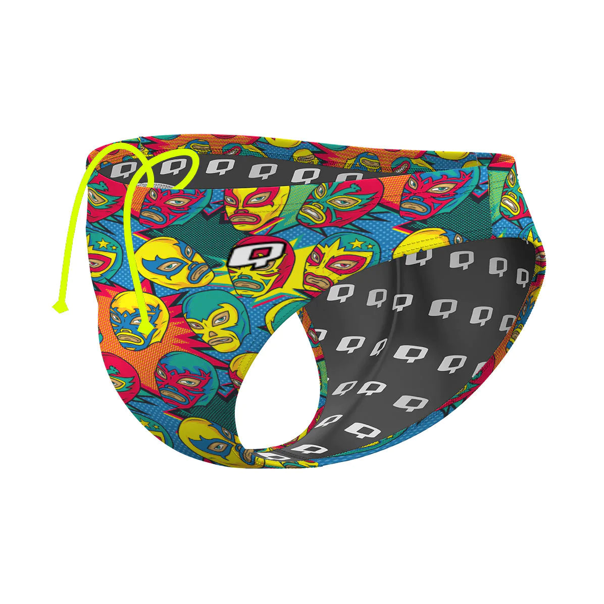 Comic Wrestling Masks - Waterpolo Brief Swimsuit