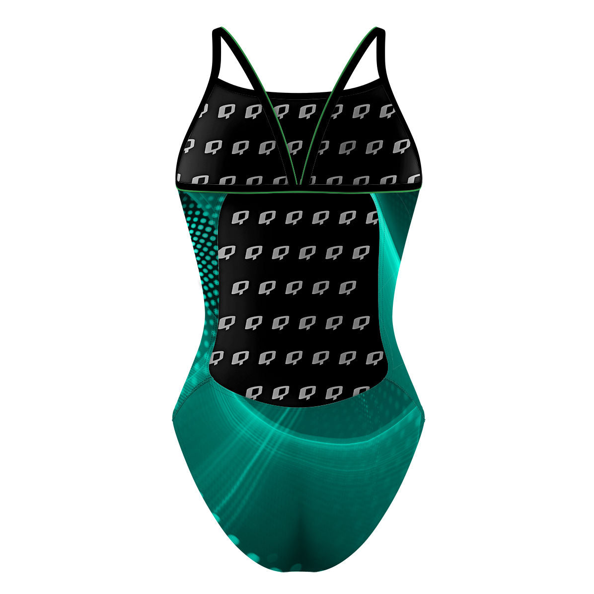 Green Matrix - Sunback Tank Swimsuit