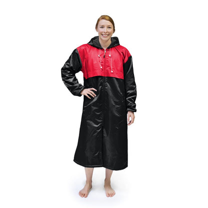Black & Red Solid Parka